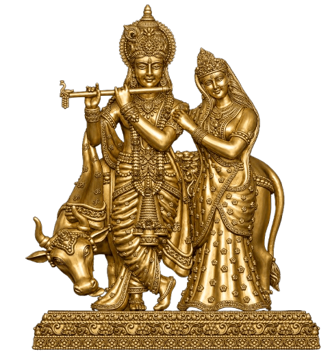 Radha Krishna with Cow