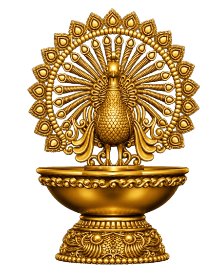 Peacock Diya Urli