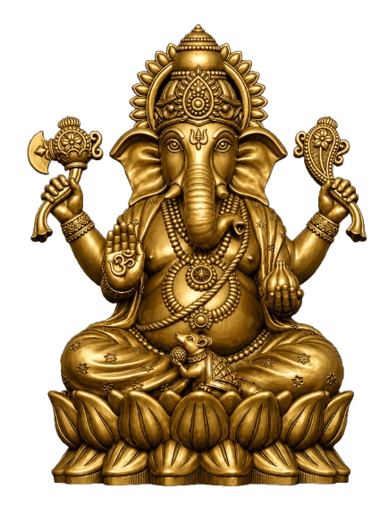 Ganesha · Trishul on Lotus