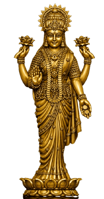 Standing Lakshmi · Coins Falling