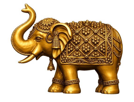 Elephant · Trunk Up, Floral Diamond
